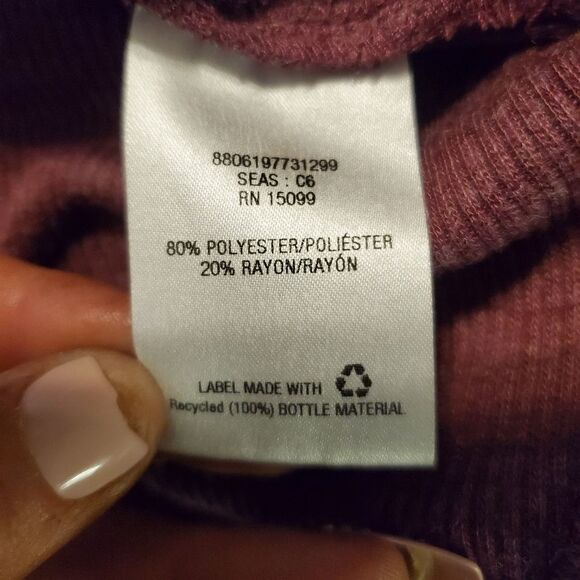 Simply Styled ribbed purple long sleeve high low hem tunic size large - Picture 5 of 6